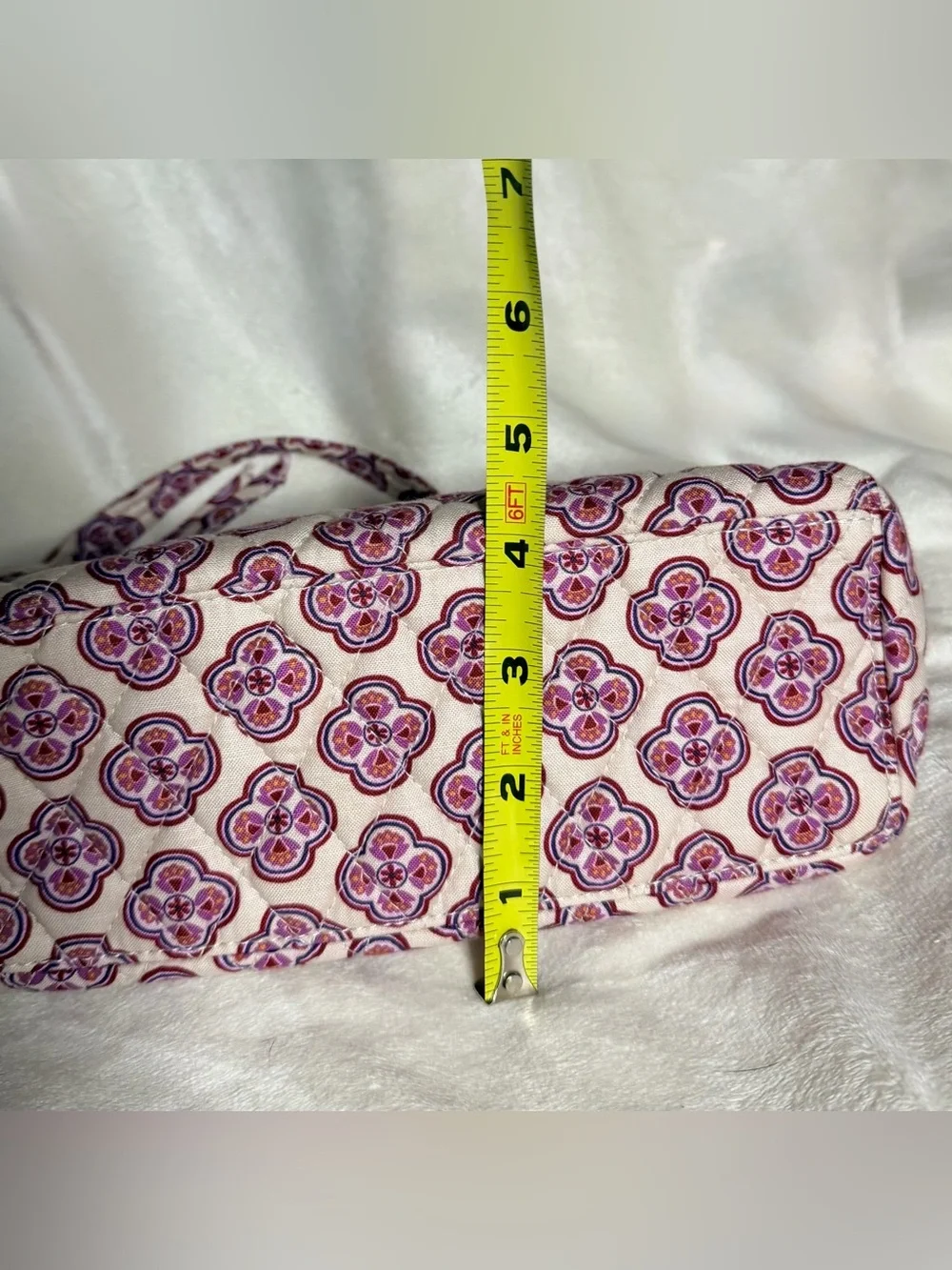 Vera Bradley Light Pink and Purple Quilted Cosmetic Wristlet